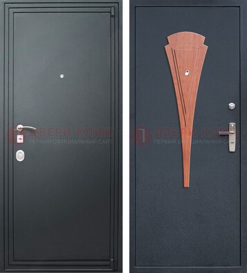Железная серая дверь с порошковым покрытием и терморазрывом с МДФ ДП-245 в Рязани