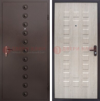 Железная дверь Антик серебро с порошковым покрытием и терморазрывом с МДФ ДП-246 в Рязани
