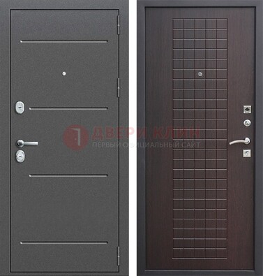 Металлическая дверь с порошковым покрытием и МДФ Махагон ДП-254 в Рязани