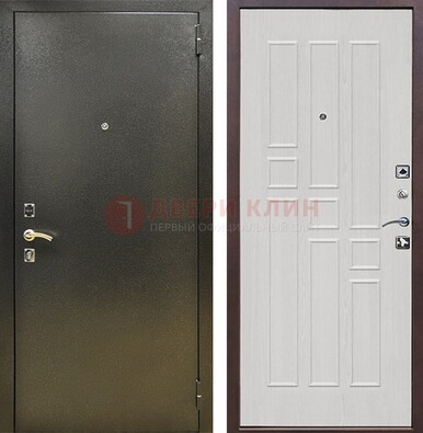 Входная дверь Темное серебро с порошковой отделкой и терморазрывом МДФ ДП-282 в Рязани