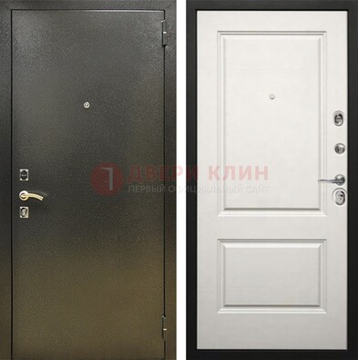 Металлическая темная дверь с порошковым напылением и классической МДФ ДП-298 в Рязани