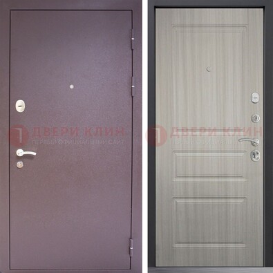 Темная стальная дверь с порошковым окрасом и МДФ ДП-310 в Рязани