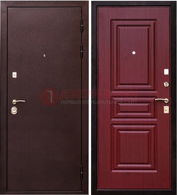 Бордовая входная дверь с порошковым окрасом ДП-36 в Рязани