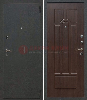 Черная металлическая дверь с порошковым окрасом ДП-47 в Рязани