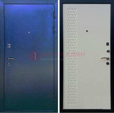 Синяя железная дверь с порошковым напылением ДП-49 в Рязани