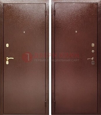 Красная железная дверь с порошковым покрытием ДП-80 в Рязани