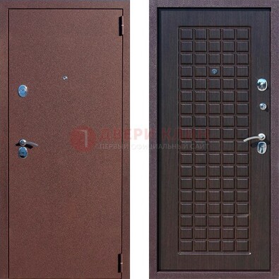 Коричневая металлическая дверь с порошковым напылением ДП-86 в Рязани