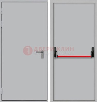 Белая металлическая противопожарная дверь с длинной ручкой ДПП-14 в Рязани