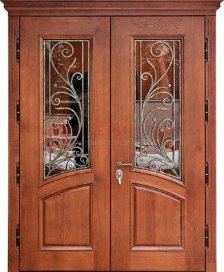 Влагостойкая стальная парадная дверь с декоративными вставками ДПР-59 в Рязани