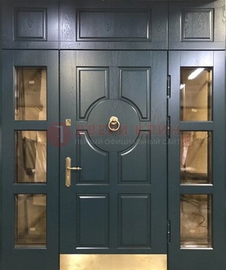 Стальная парадная дверь ДПР-64 со стеклопакетом в Рязани