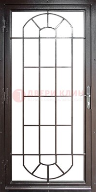Темная металлическая решетчатая дверь ДР-22 в Рязани