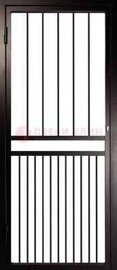 Коричневая одностворчатая железная решетчатая дверь ДР-24 в Рязани