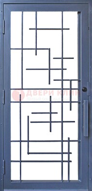 Современная железная решетчатая дверь синяя ДР-31 в Рязани