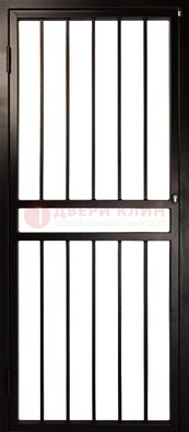 Темная стальная решетчатая дверь для дома ДР-45 в Рязани