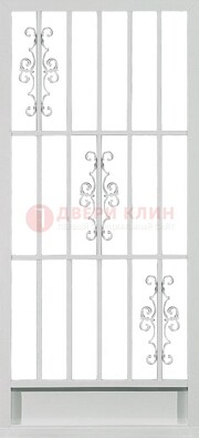 Белая железная решетчатая дверь ДР-9 в Рязани