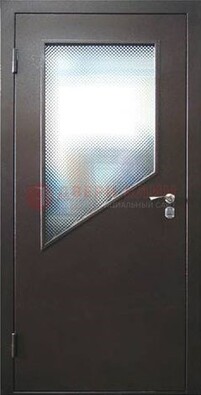 Стальная дверь со стеклом ДС-5 в кирпичный коттедж в Рязани