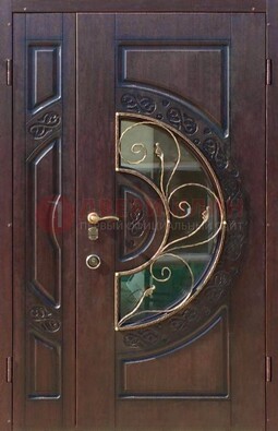 Полуторная железная дверь Винорит в классическом стиле ДСК-272 в Рязани