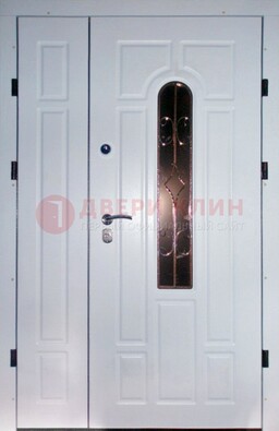 Входная дверь Винорит со стеклом в белом цвете ДСК-277 в Рязани