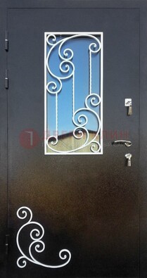 Входная дверь Порошок со стеклом и ковкой ДСК-278 в Рязани