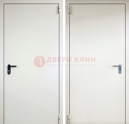 Белая железная техническая дверь ДТ-16 в Рязани