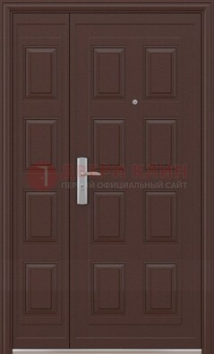 Коричневая железная тамбурная дверь ДТМ-37 в Рязани