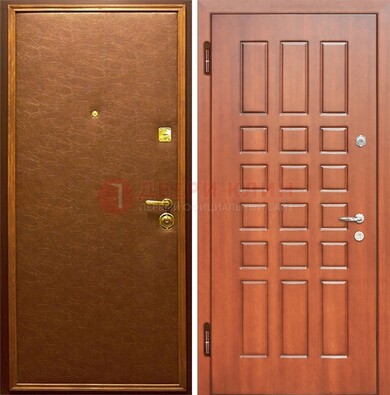 Коричневая входная дверь с винилискожей ДВ-16 в Рязани