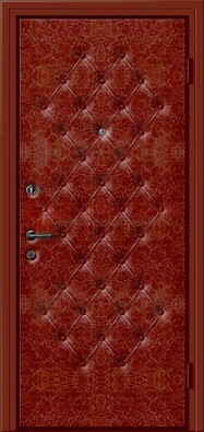 Красная входная дверь с винилискожей ДВ-18 в Рязани