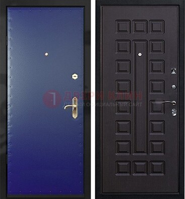 Синяя металлическая дверь с винилискожей ДВ-29 в Рязани