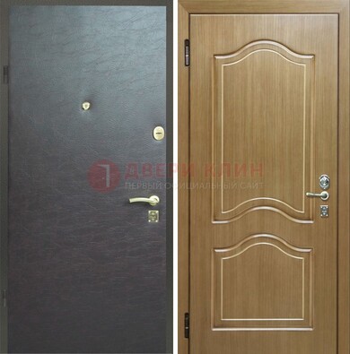 Серая металлическая дверь с винилискожей ДВ-7 в Рязани