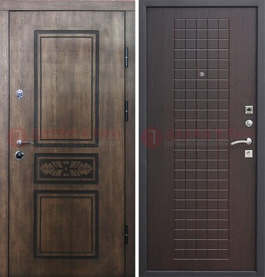 Входная резная дверь Итальянский орех с виноритом МДФ Махагон ДВТ-117 в Рязани