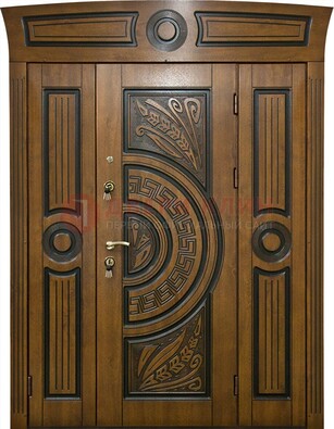 Парадная входная дверь с виноритом и узором ДВТ-194 в Рязани