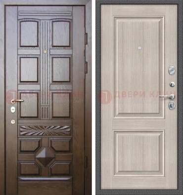 Коричневая металлическая дверь с виноритом ДВТ-223 в Рязани