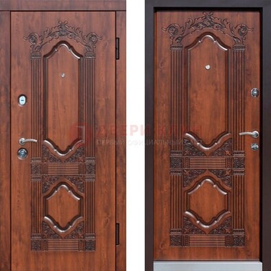 Металлическая дверь с виноритом с фигурной резьбой ДВТ-22 в Рязани