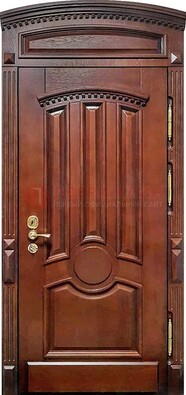 Темная стальная дверь с виноритом и фрамугой ДВТ-238 в Рязани
