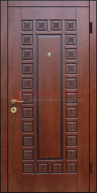 Коричневая стальная дверь с виноритом ДВТ-40 в Рязани