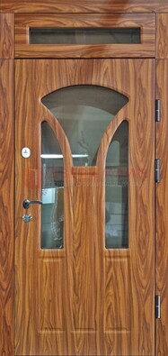 Коричневая классическая входная дверь с виноритом ДВТ-66 в Рязани