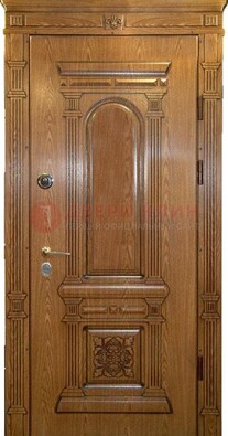 Коричневая железная дверь с виноритом Золотой дуб ДВТ-67 в Рязани