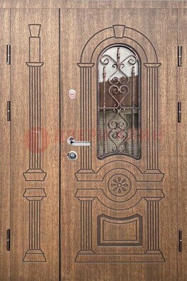 Железная классическая дверь с терморазрывом и рисунком ДВТ-77 в Рязани