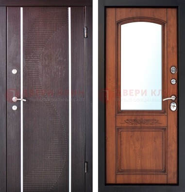 Входная дверь с МДФ и МДФ внутри с зеркалом ДЗ-88 в Рязани