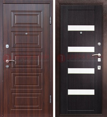 Железная дверь с порошковым напылением и белой МДФ с зеркалом ДЗ-91 в Рязани